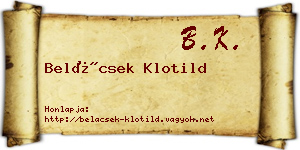 Belácsek Klotild névjegykártya